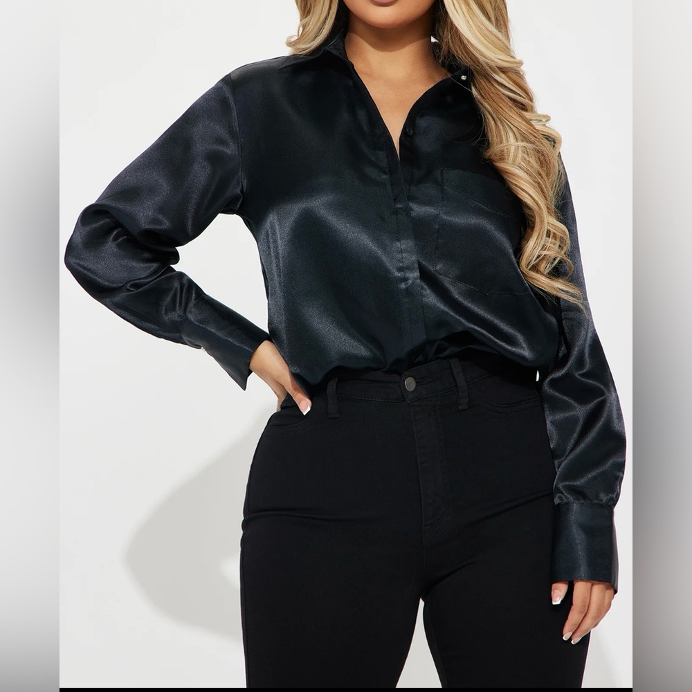 Button Down Satin Shirt